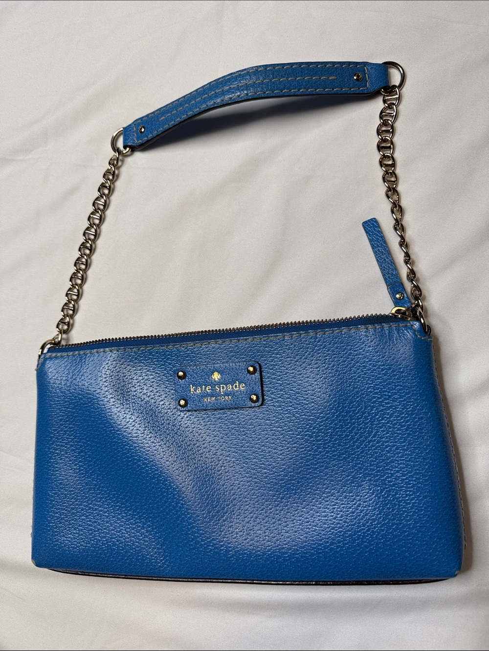 Kate Spade Wellesley Byrd Leather Purse with Gold Chain Handbag chic coquette